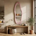Luxury Wavy Flannel Floor Length Standing Mirror - Image 11