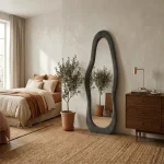 Luxury Wavy Flannel Floor Length Standing Mirror - Image 12