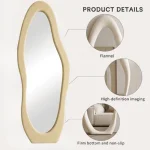 Luxury Wavy Flannel Floor Length Standing Mirror - Image 13