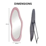 Luxury Wavy Flannel Floor Length Standing Mirror - Image 2