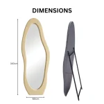 Luxury Wavy Flannel Floor Length Standing Mirror - Image 3