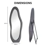 Luxury Wavy Flannel Floor Length Standing Mirror - Image 5