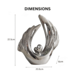 Modern Wings of Love Ceramic Decorative Sculpture - Image 2