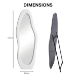 Luxury Wavy Flannel Floor Length Standing Mirror - Image 4