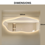 Modern Floating Wall Mount Horizontal Mirror with LED Light - Image 2