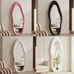 Wavy Flannel Floor Length Standing Mirror