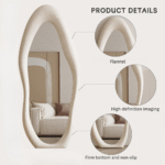 Luxury Wavy Flannel Floor Length Standing Mirror - Image 10