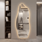 Floating Wall Mount Mirror with LED Light