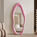 Luxury Wavy Flannel Floor Length Standing Mirror - Image 3