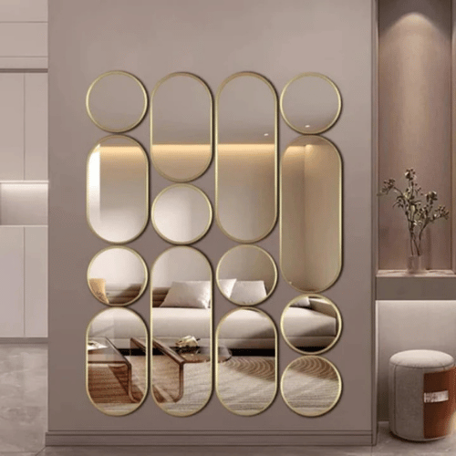 Geometric Modular Wall Mirror Panels