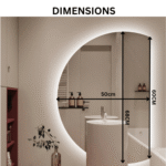 Modern Half Moon Floating Mirror with Light - Image 3