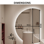 Modern Half Moon Floating Mirror with Light - Image 2