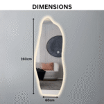 Modern Floating Wall Mount Mirror with LED Light - Image 2