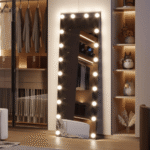 Luxury Modern Standing Vanity Mirror Gold - Image 4