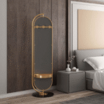 Solid Rotatable Standing Mirror with Storage - Image 3