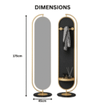 Solid Rotatable Standing Mirror with Storage - Image 4