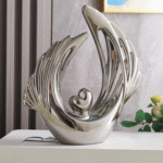 Modern Wings of Love Ceramic Decorative Sculpture - Image 3