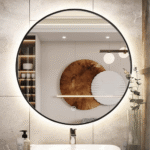 Wall Mount Round Mirror with LED Light