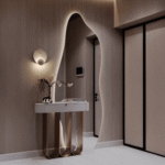 Modern Floating Wall Mount Mirror with LED Light - Image 5