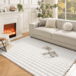 Modern Bubble Soft Rug Carpet White