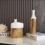 Luxury Home Decor Gold Hollow Ceramic Flower Vase - Image 3