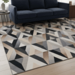 Geometric Mirrored Diamond Rug Carpet