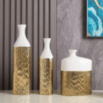 Gold Hollow Ceramic Flower Vase