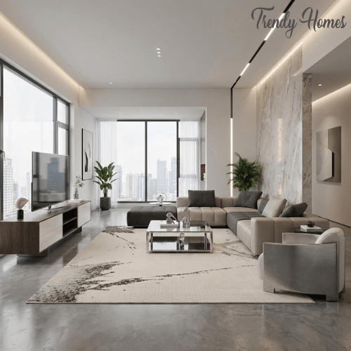 Modern Geometric Echo Stamps Area Rug