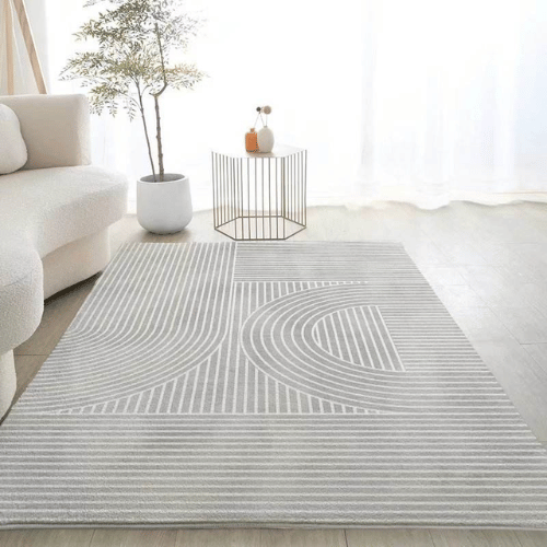 Modern Beige Arch Lines Rug Carpet