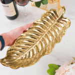 Luxury Ceramic Gold Leaf Decorative Trinket Tray - Image 3