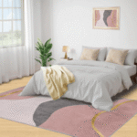 Luxurious Modern Pink Marble Striped Rug Carpet - Image 5