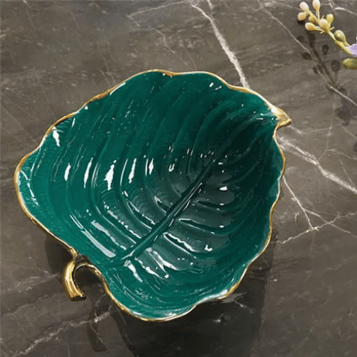 Ceramic Leaf Shape Trinket Tray