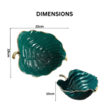 Luxurious Ceramic Leaf Shape Trinket Tray - Image 2