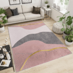 Pink Marble Striped Rug Carpet