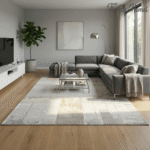 Aesthetic Aged Parchment Abstract Area Rug