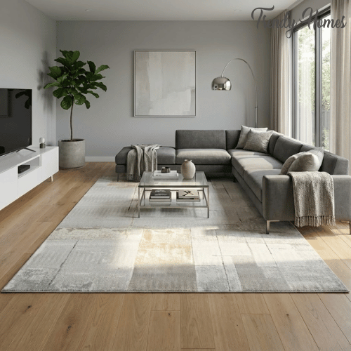 Aesthetic Aged Parchment Abstract Area Rug