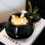 Black And Gold Decorative Trinket Storage Jar TAJ040