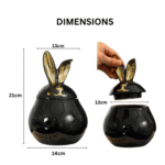 Luxury Ceramic Black And Gold Decorative Trinket Storage Jar TAJ040 - Image 2