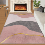 Luxurious Modern Pink Marble Striped Rug Carpet - Image 6