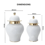 Luxury Embossed Ceramic Decorative Ginger Pot - Image 2