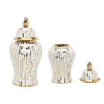 Luxury Geometric Ceramic Decorative Ginger Pot - Image 6