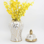 Luxury Geometric Ceramic Decorative Ginger Pot - Image 5