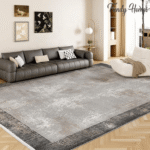 Bold Charcoal Border framed area Rug
