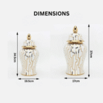 Luxury Geometric Ceramic Decorative Ginger Pot - Image 2