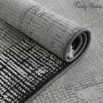 Luxury Abstract Bold Charcoal Border framed area Rug - Image 8