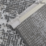 Luxury Abstract Bold Charcoal Border framed area Rug - Image 9