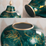 Luxury Marble Look Decorative Green Ginger Pot - Image 5