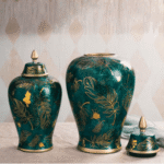 Luxury Marble Look Decorative Green Ginger Pot - Image 3