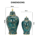 Luxury Marble Look Decorative Green Ginger Pot - Image 2