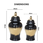 Luxurious Antique Deco Black Ginger Pot - Image 2